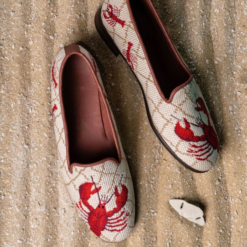 *FIRM PRICE* By Paige Lobster Needlepoint Loafers - Picture 2 of 12